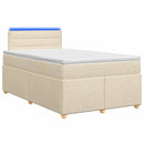 vidaXL Boxspring ágy matraccal Krémszínű 120 x 190 cm Szövet