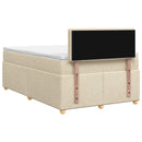 vidaXL Boxspring ágy matraccal Krémszínű 120 x 190 cm Szövet