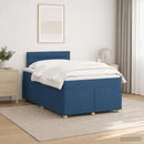 vidaXL Boxspring ágy matraccal LED szalagokkal Kék 120 x 190 cm Szövet