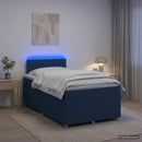 vidaXL Boxspring ágy matraccal LED szalagokkal Kék 120 x 190 cm Szövet