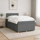 vidaXL Boxspring ágy matraccal Sötétszürke 120 x 200 cm Szövet