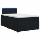 vidaXL Boxspring ágy matraccal fejtámlával Fekete 120 x 190 cm Szövet