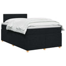 vidaXL Boxspring ágy matraccal fejtámlával Fekete 120 x 190 cm Szövet