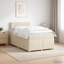 vidaXL Boxspring ágy matraccal Krémszínű 120 x 200 cm Szövet