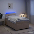 vidaXL Boxspring ágy matraccal Krémszínű 120 x 200 cm Szövet