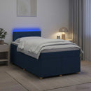 vidaXL Boxspring ágy matraccal LED szalagokkal Kék 120 x 190 cm Szövet