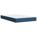 vidaXL Boxspring ágy matraccal LED szalagokkal Kék 120 x 190 cm Szövet