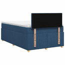 vidaXL Boxspring ágy matraccal LED szalagokkal Kék 120 x 190 cm Szövet