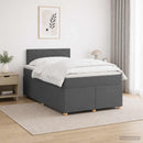 vidaXL Boxspring ágy matraccal Sötétszürke 120 x 190 cm Szövet
