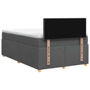 vidaXL Boxspring ágy matraccal Sötétszürke 120 x 190 cm Szövet