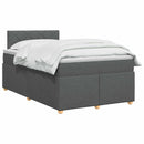 vidaXL Boxspring ágy matraccal Sötétszürke 120 x 190 cm Szövet
