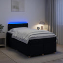vidaXL Boxspring ágy matraccal fejtámlával Fekete 120 x 190 cm Szövet