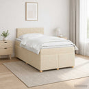 vidaXL Boxspring ágy matraccal Krémszínű 120 x 200 cm Szövet
