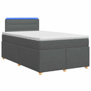 vidaXL Boxspring ágy matraccal Sötétszürke 120 x 200 cm Szövet