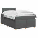 vidaXL Boxspring ágy matraccal Sötétszürke 120 x 200 cm Szövet