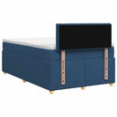 vidaXL Boxspring ágy matraccal LED szalagokkal Kék 120 x 200 cm Szövet