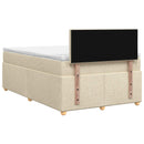 vidaXL Boxspring ágy matraccal Krémszínű 120 x 200 cm Szövet