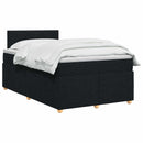 vidaXL Boxspring ágy matraccal fejtámlával Fekete 120 x 200 cm Szövet