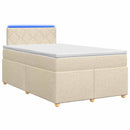 vidaXL Boxspring ágy matraccal Krémszínű 120 x 200 cm Szövet