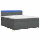 vidaXL Boxspring ágy matraccal Sötétszürke 140 x 190 cm Szövet