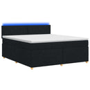 vidaXL Boxspring ágy matraccal fejtámlával Fekete 140 x 190 cm Szövet