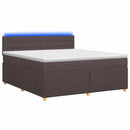 vidaXL Boxspring ágy matraccal Sötét Barna 140 x 200 cm Szövet