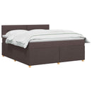 vidaXL Boxspring ágy matraccal Sötét Barna 140 x 200 cm Szövet