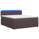 vidaXL Boxspring ágy matraccal Sötét Barna 140 x 200 cm Szövet