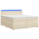 vidaXL Boxspring ágy matraccal Krémszínű 160 x 200 cm Szövet