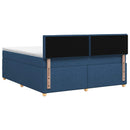 vidaXL Boxspring ágy matraccal LED szalagokkal Kék 160 x 200 cm Szövet