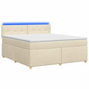 vidaXL Boxspring ágy matraccal Krémszínű 160 x 200 cm Szövet