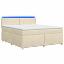 vidaXL Boxspring ágy matraccal Krémszínű 160 x 200 cm Szövet