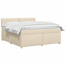 vidaXL Boxspring ágy matraccal Krémszínű 160 x 200 cm Szövet
