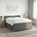 vidaXL Boxspring ágy matraccal Sötétszürke 140 x 190 cm Szövet
