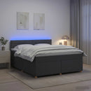 vidaXL Boxspring ágy matraccal Sötétszürke 140 x 190 cm Szövet