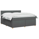 vidaXL Boxspring ágy matraccal Sötétszürke 180 x 200 cm Szövet