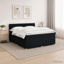 vidaXL Boxspring ágy matraccal fejtámlával Fekete 180 x 200 cm Szövet