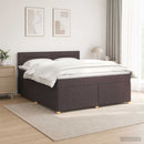 vidaXL Boxspring ágy matraccal Sötét Barna 140 x 200 cm Szövet