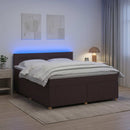 vidaXL Boxspring ágy matraccal Sötét Barna 140 x 200 cm Szövet