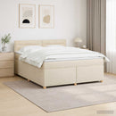 vidaXL Boxspring ágy matraccal Krémszínű 140 x 200 cm Szövet