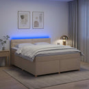 vidaXL Boxspring ágy matraccal Krémszínű 140 x 190 cm Szövet