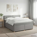 vidaXL Boxspring ágy matraccal Világosszürke 140 x 190 cm Szövet