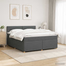 vidaXL Boxspring ágy matraccal Sötétszürke 160 x 200 cm Szövet
