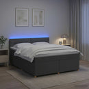 vidaXL Boxspring ágy matraccal Sötétszürke 180 x 200 cm Szövet