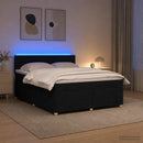 vidaXL Boxspring ágy matraccal fejtámlával Fekete 160 x 200 cm Szövet