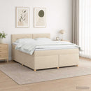 vidaXL Boxspring ágy matraccal Krémszínű 160 x 200 cm Szövet