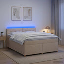 vidaXL Boxspring ágy matraccal Krémszínű 160 x 200 cm Szövet