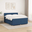 vidaXL Boxspring ágy matraccal LED szalagokkal Kék 160 x 200 cm Szövet