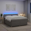 vidaXL Boxspring ágy matraccal Világosszürke 180 x 200 cm Szövet