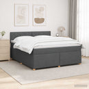 vidaXL Boxspring ágy matraccal Sötétszürke 180 x 200 cm Szövet